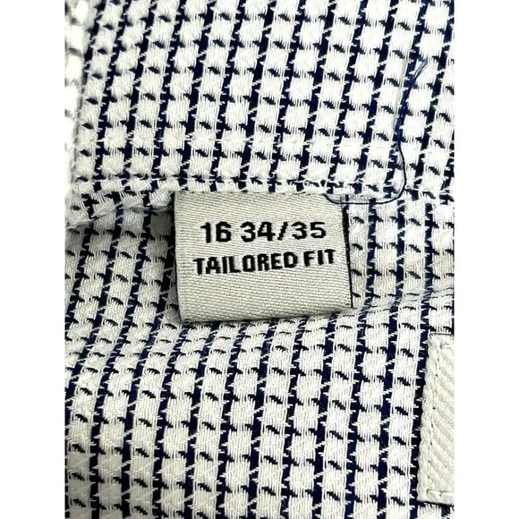 Twillory Dress Shirt Mens Size 16 34/35 Tailored Fit Safe Cotton Non Iron Blue - Picture 7 of 11